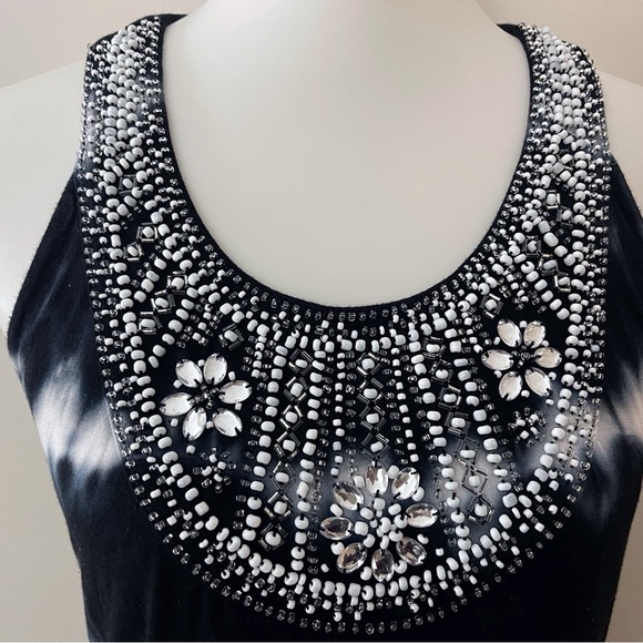 INC International Concepts Black and White Sleeveless Halter Maxi Dress - Picture 2 of 5